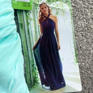 Morilee Madeline Gardner Mint Chiffon Halter Neck Formal Dress